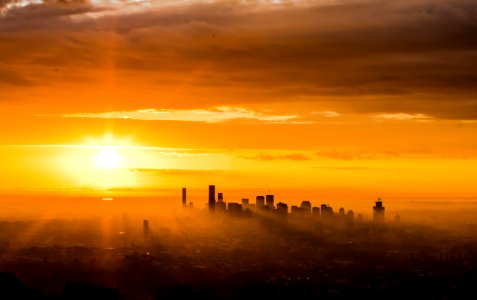A hazy Brisbane morning