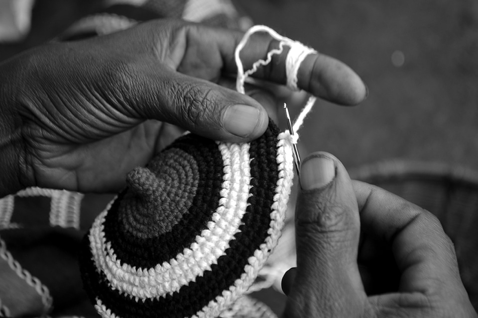Weaving handmade hat african