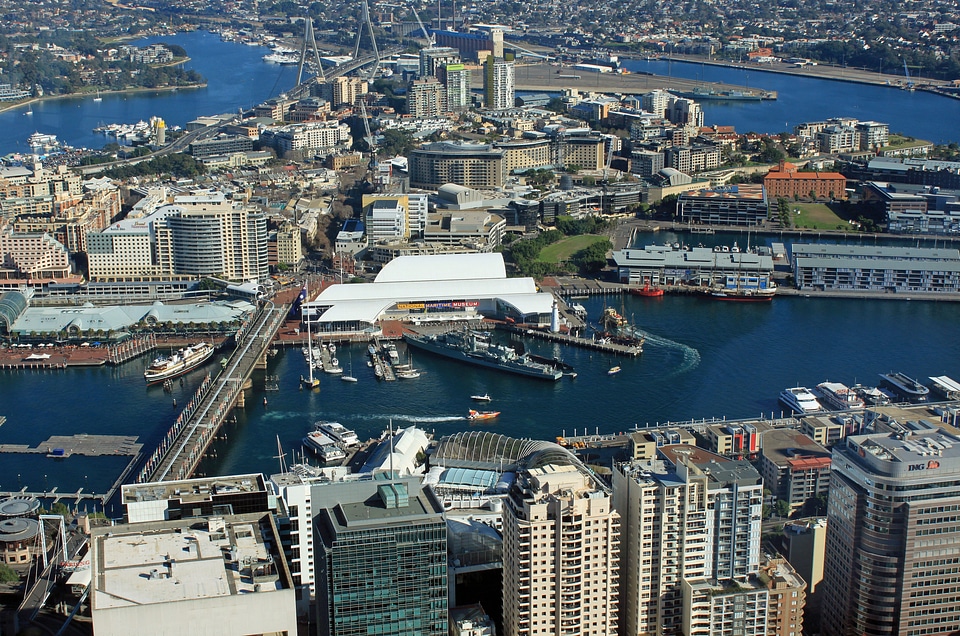 From above outlook city view