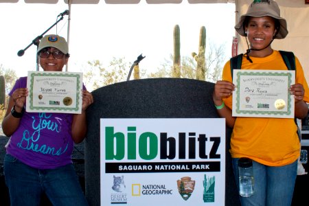 Valyssa and Dara with their Biodiversity University PhDs. Photo by NPS/Todd M. Edgar.