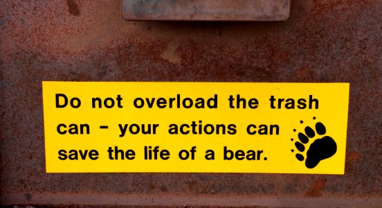 Bear-proof garbage cans at Rocky Mountain NP