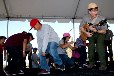 Onstage at the BioBlitz. Photo by NPS/Todd M. Edgar.