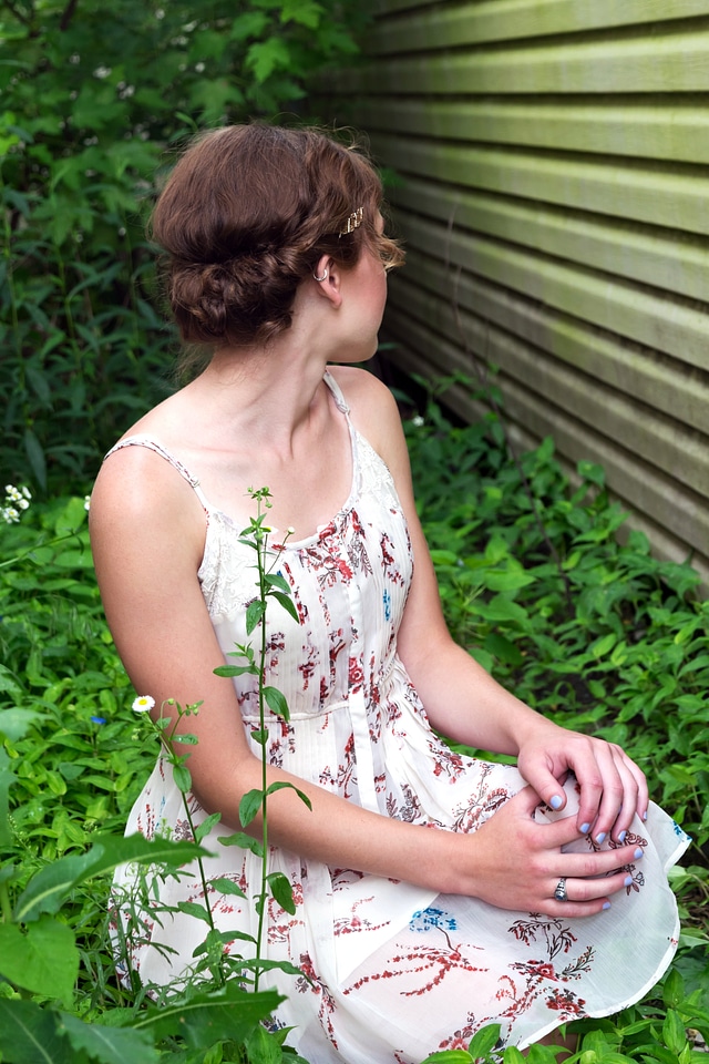 Thinking female person