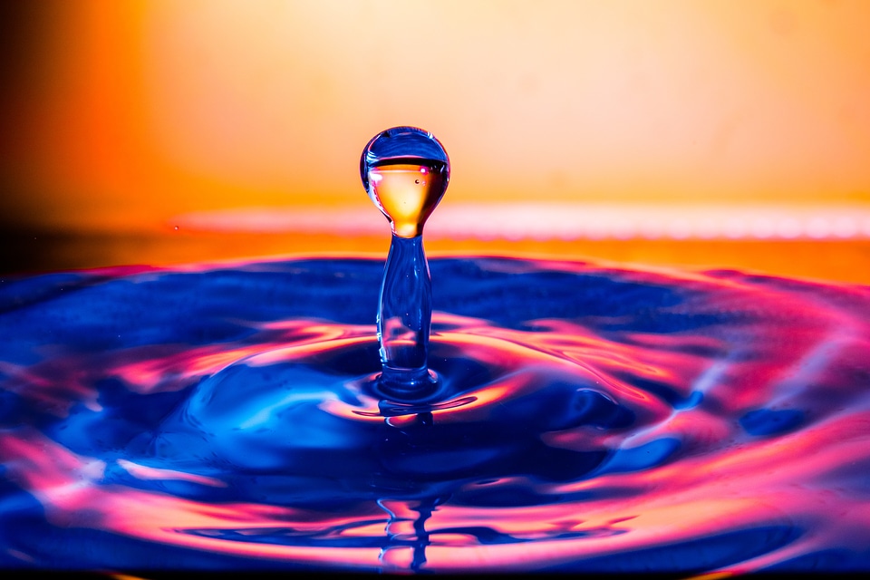 Drip drop of water macro