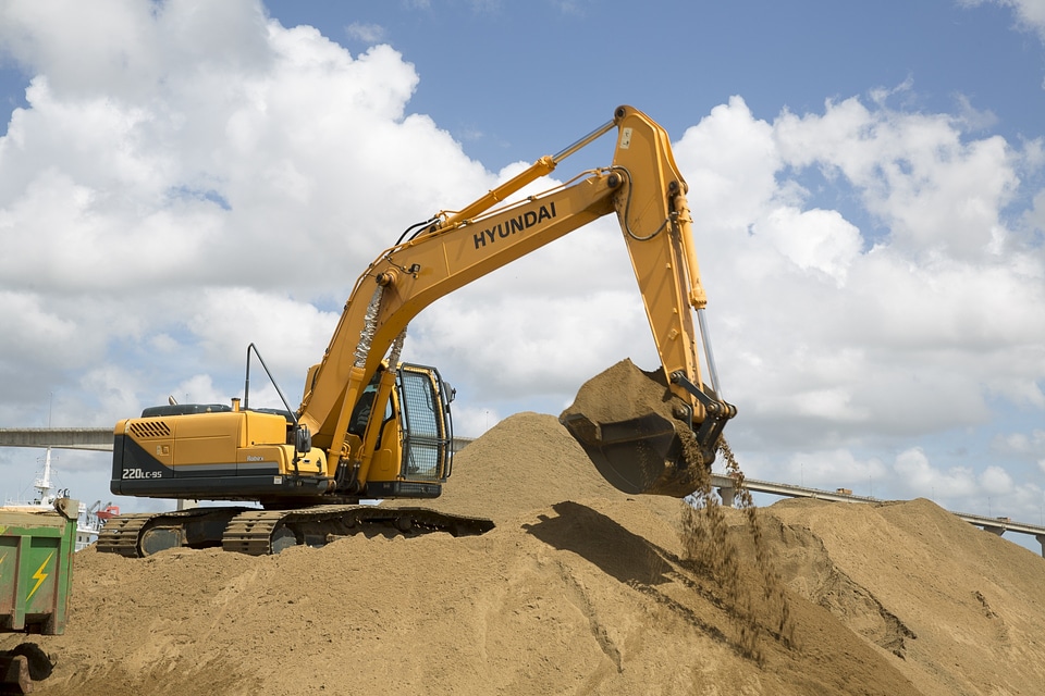 Sand digger construction site