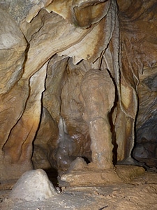 Stalagmites cave exploration lighting