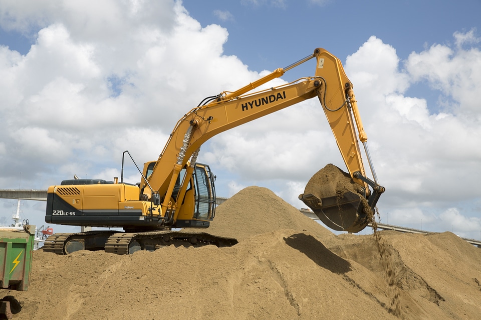 Sand digger construction site