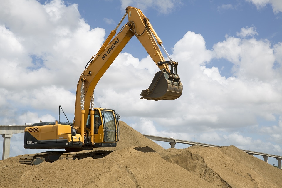 Sand digger construction site
