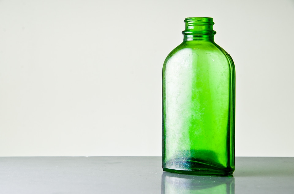 Green empty vintage transparent