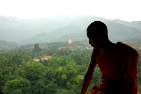 Monk studying photo