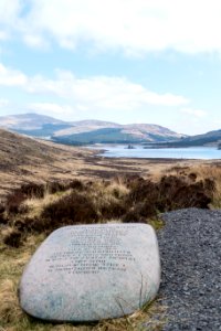 Granite carved stone and Loch Dee