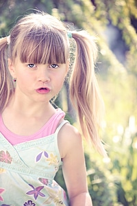 Girl blond braids