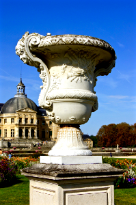 Vase in garden, at Château de Vaux-le-Vicomte photo