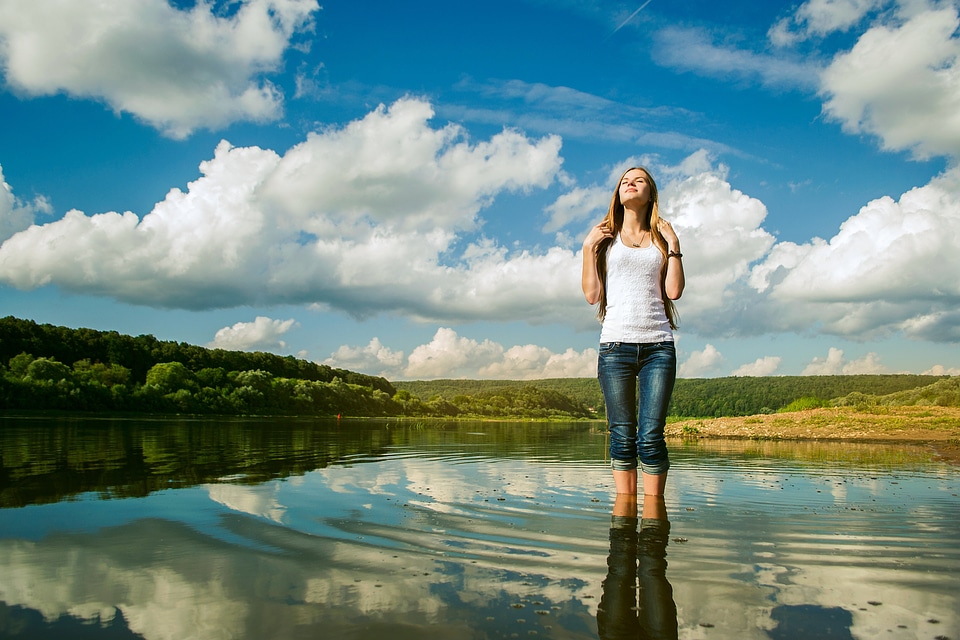 Woman girl good weather