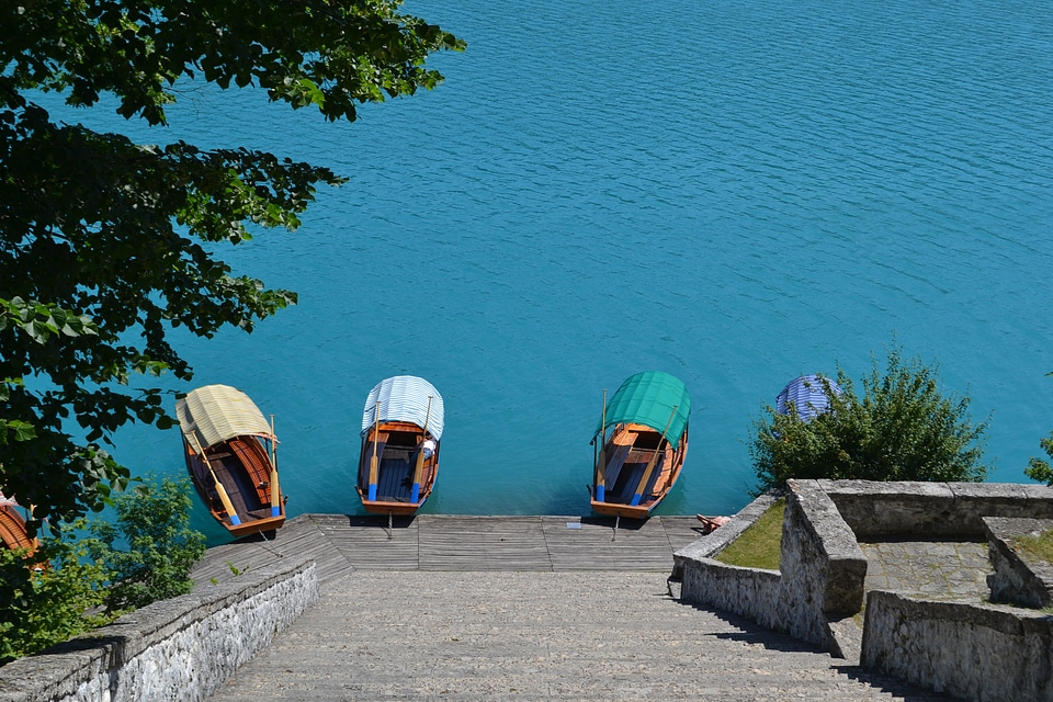 Ladder blue water slovenia