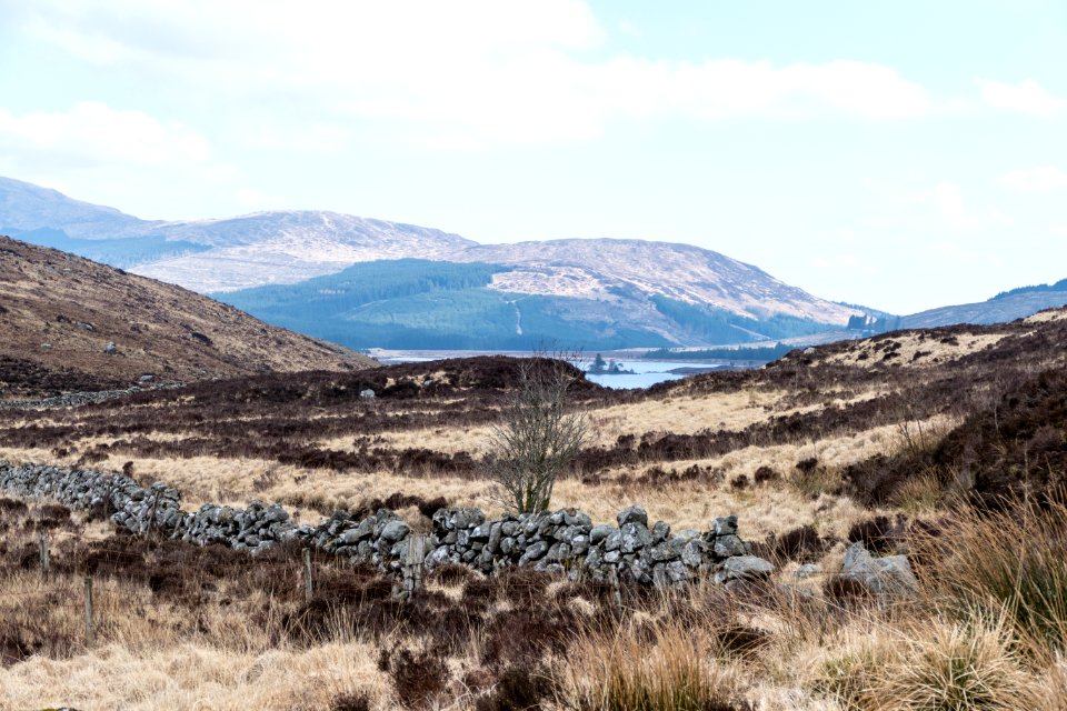 First glimpse of Loch Dee on Southern Upland Way from Loch Trool