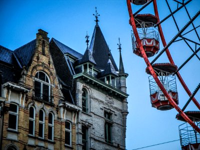Belfry of Ghent and Ferris Wheel
