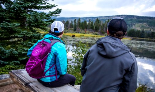 Visitors enjoying Rocky Mountain National Park