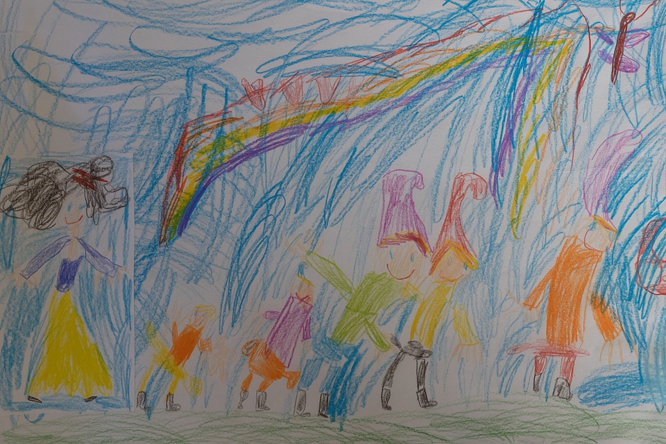 Children drawing drawing kindergarten photo