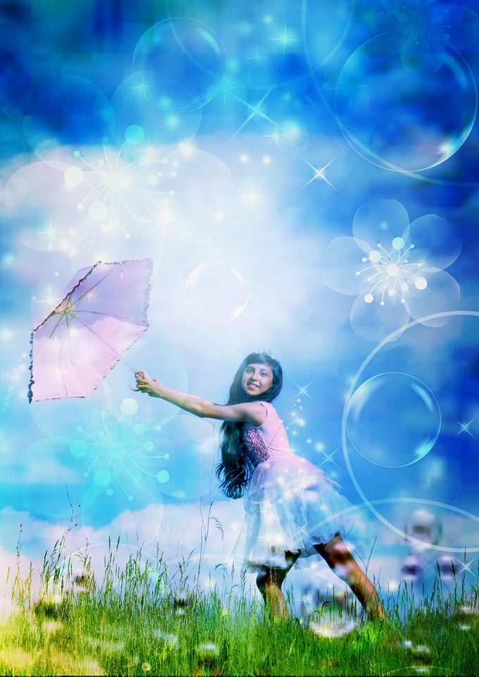 Princess umbrella portrait