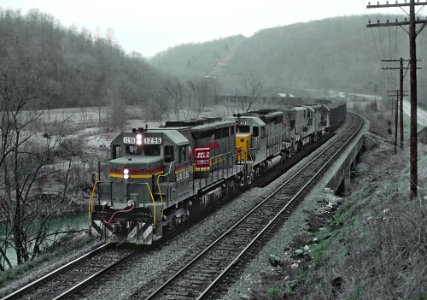 L&N SDP35 1296 and Train in February 1980 -- 6 Photos