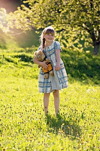 Girl blond dress