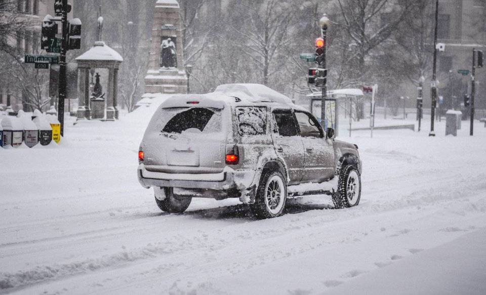Snow-Covered SUV in Washington, DC