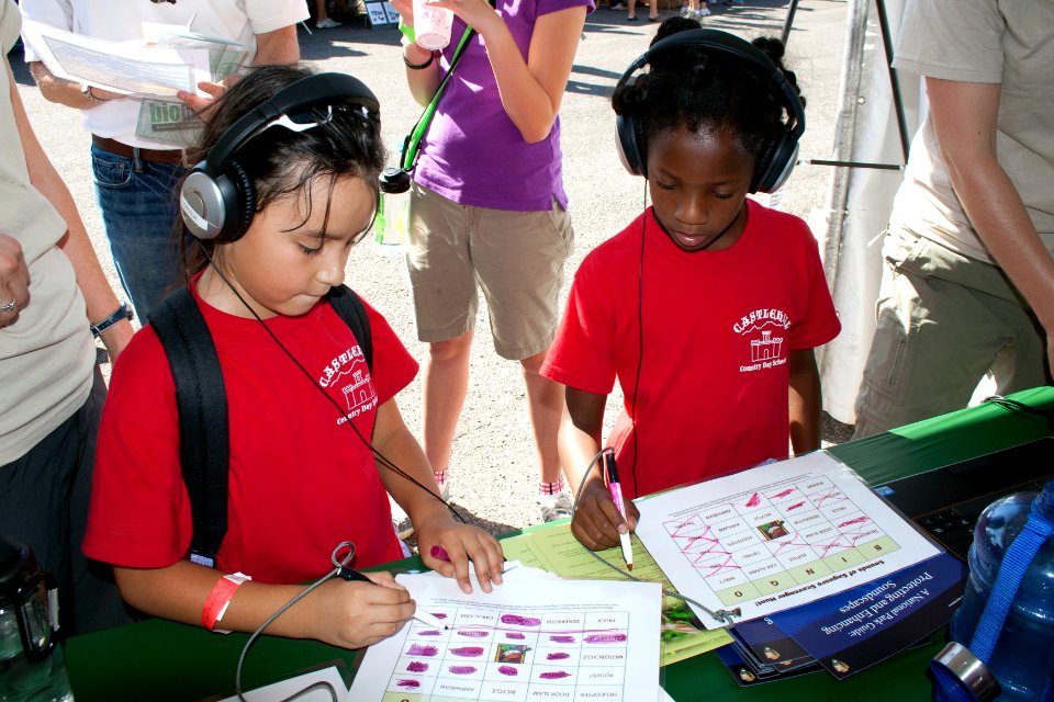 Youth participants learning about sound monitoring and natural sounds. Photo by NPS/Todd M. Edgar.