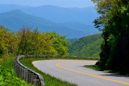 Each bend in the road reveals a new scenic element planned by Blue Ridge Parkway landscape architects during the late 1930s Blue Ridge Parkway Milepost 75 photo