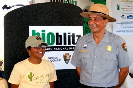 Youth abassador Valyssa with a park ranger. Photo by NPS/Todd M. Edgar.109