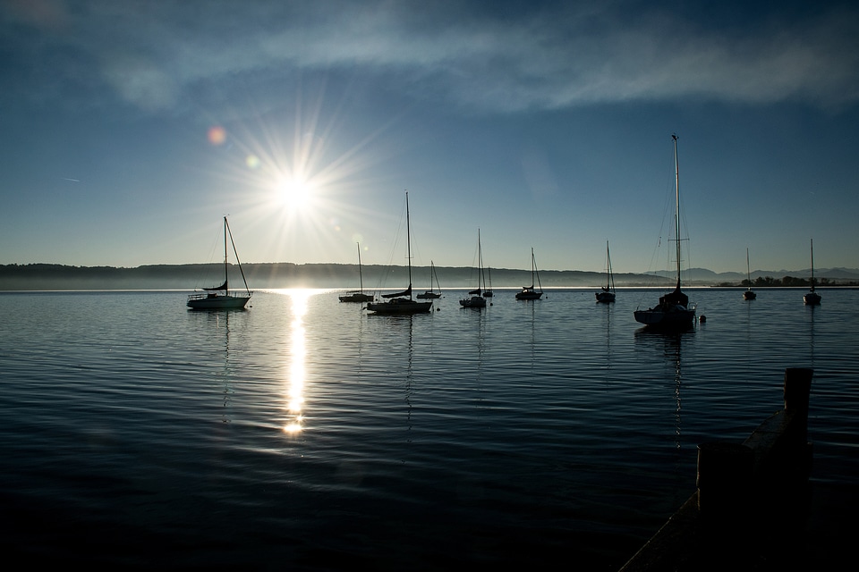 Sailing boat blue ammersee