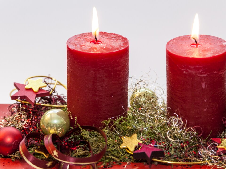 Second candle before christmas candle flame