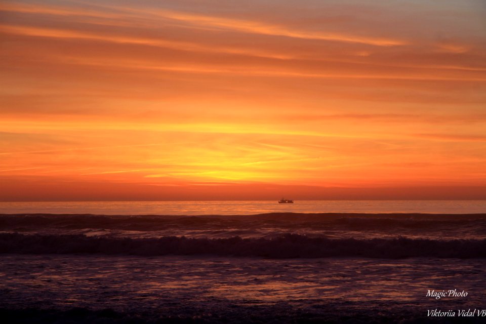 Pêche au soleil couchant