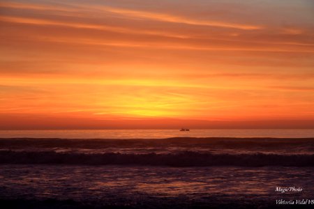 Pêche au soleil couchant