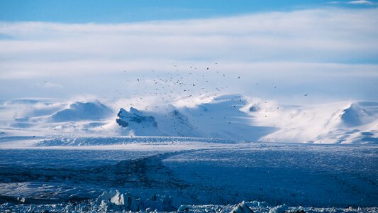 Mountains frozen wind photo