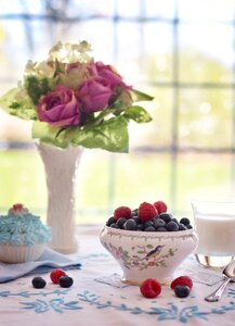 Summer breakfast table setting