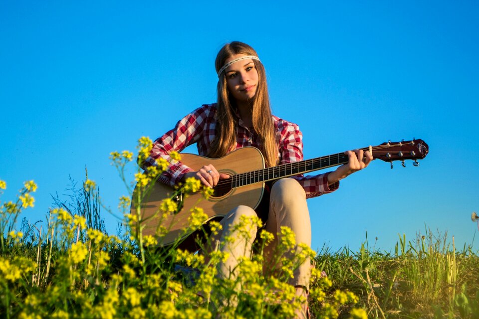 Guitar nature sky