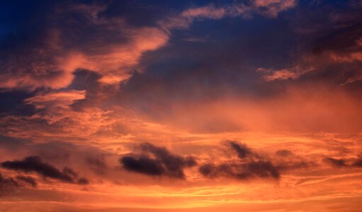 Clouds orange sky evening sky