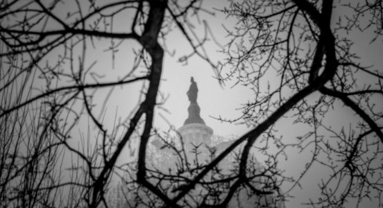 US Capitol's Statue of Freedom During Blizzard photo