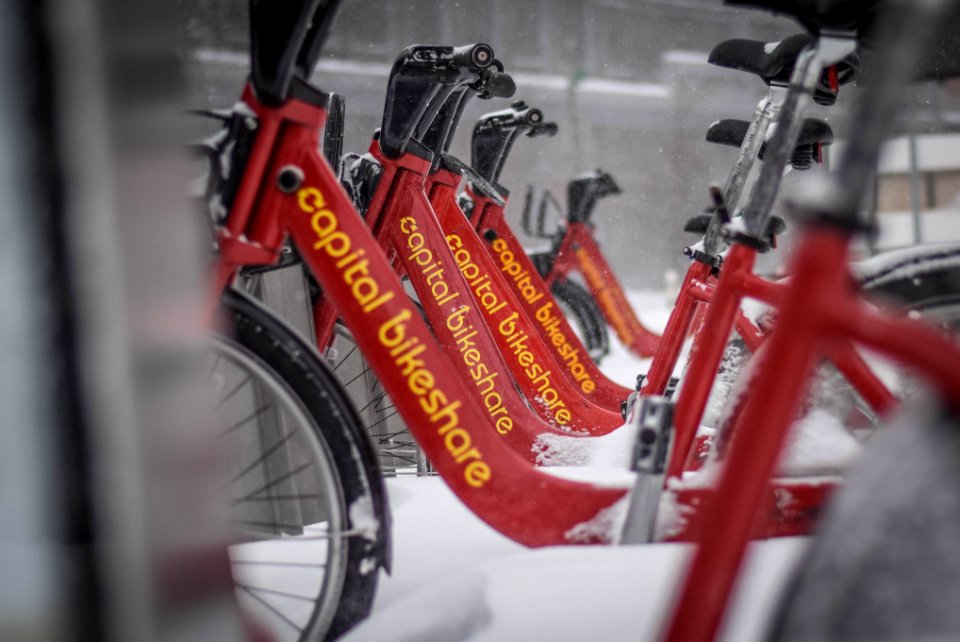 Snow-Covered Capital Bikeshare Station