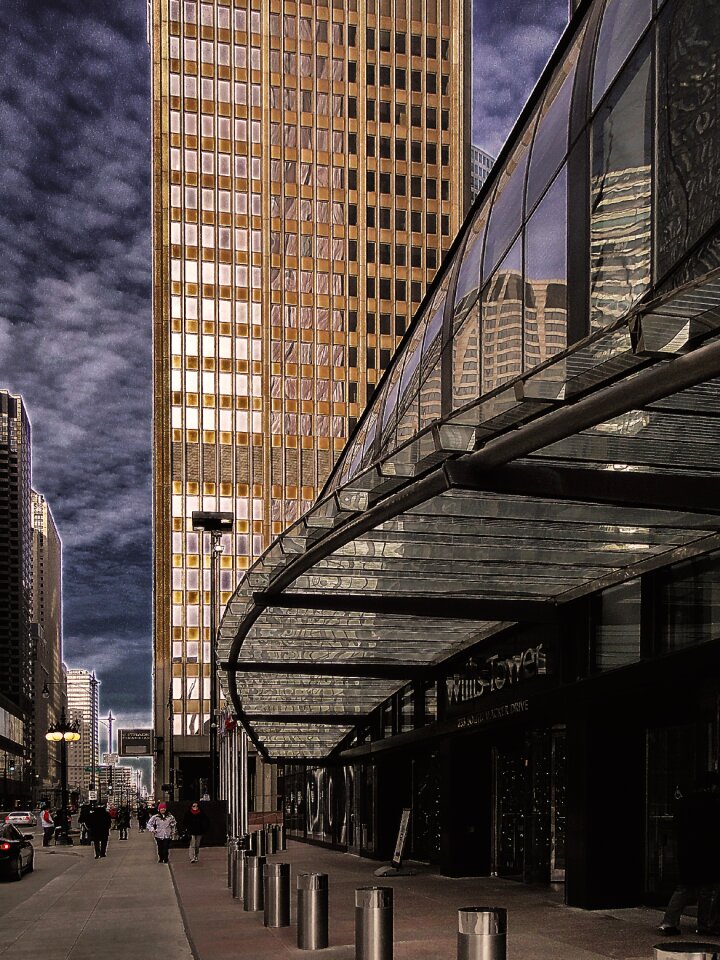 City high houses building glass