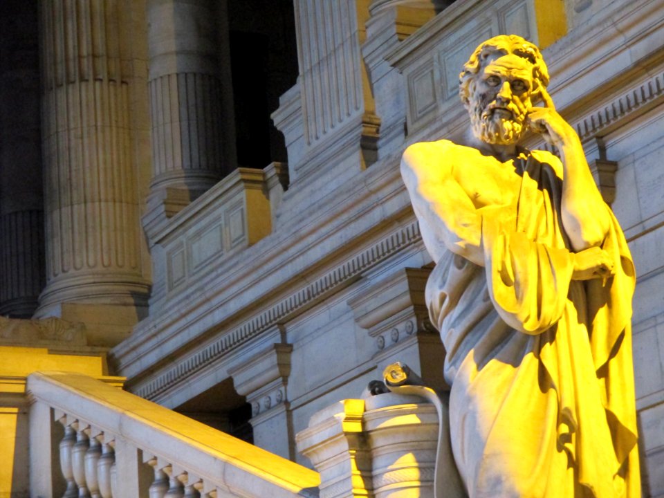 Lycurgus, Lawgiver of Sparta, at the Law Courts of Brussels, Belgium photo