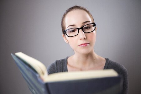 Reading woman girl photo