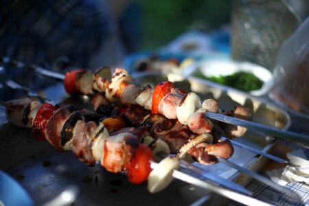 Skewers food on the nature