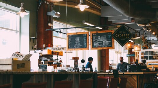 Coffee cafe interior business photo