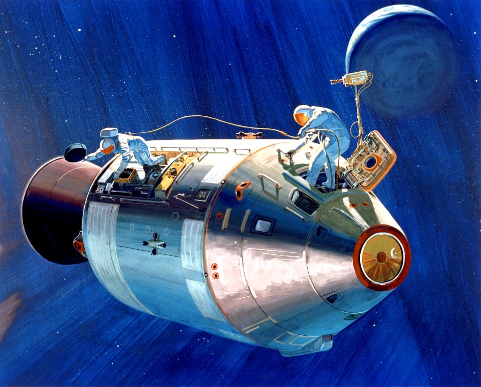 Deep space EVA during Apollos 15-17 (concept art)