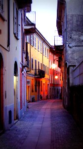 Street in Verbania at sunset