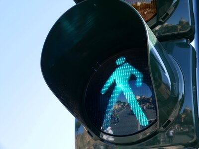 Green light sign walk photo
