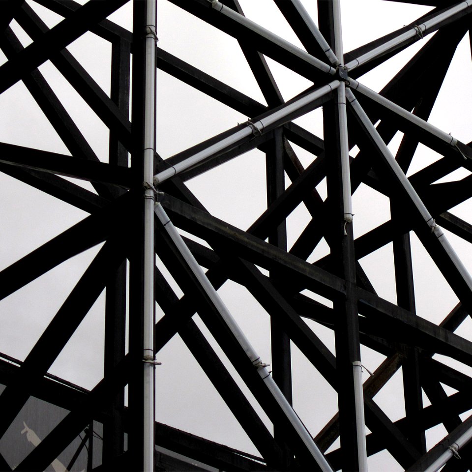 All twisted metal stretching upwards