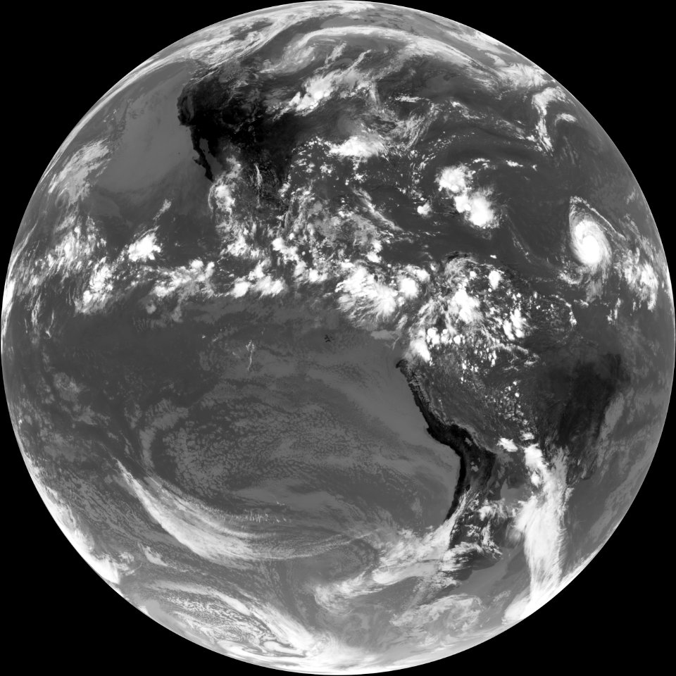full disk infrared image over 105°W on 19 August 2009